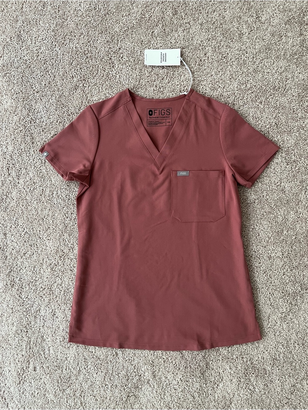 Figs Mauve Scrub Top